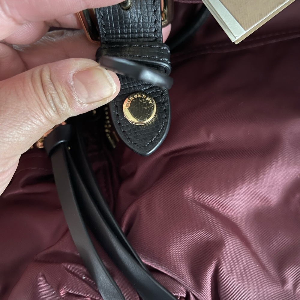 Burberry Bag Pack burgundy color mid size NWT 100% Authentic - Picture 7 of 11